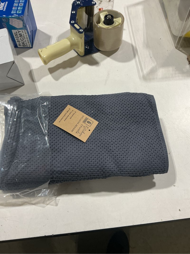 Condition photo showing Good Condition for homaxy 100% cotton waffle weave kitchen dish towels 6-pack, dark grey | 13 x 28 inches, ultra soft absorbent dish towels, quick drying cleaning towels dark grey 13 x 28 - 6 pack