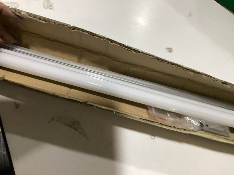Condition photo showing As Is for hunhun 10-pack 3.3ft/1meter u shape led aluminum channel system with milky cover, end caps and mounting clips, aluminum profile for led strip light installations, very easy installation