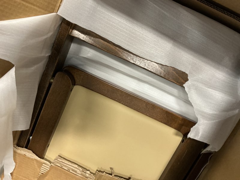 Condition photo showing Good Condition for Wooden Folding Chair with Soft Cushion, Simple and Stylish, Comfortable and Durable, Suitable for Weddings, banquets and Events,Classic-Fruitwood, Set of 2 Classic-fruitwood Set of 2