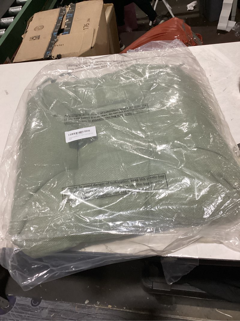 Condition photo showing As Is for indoor/outdoor tufted seat cushions with ties set of 2, 19"x19" chair cushions for dining chairs, waterproof chair pads for garden patio kitchen home-light green light green 2 count (pack of 1)