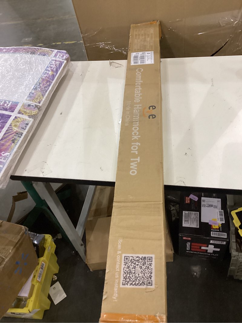 Condition photo showing As Is for ANAGOO Double Hammock for 2 Person, Handwoven Rope Hammock with Spreader Bar Without Stand - Indoor & Outdoor Use for Patio, Poolside, Backyard (White)