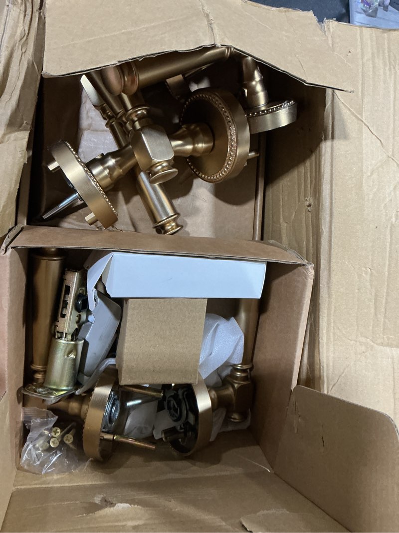 Condition photo showing Good Condition for amerdeco 5 pack champagne bronze privacy door handles, champagne bronze interior door knobs,heavy duty door lever for bedroom and bathroom, reversible keyless for right & left side am0034 privacy 6 pack champagne bronze