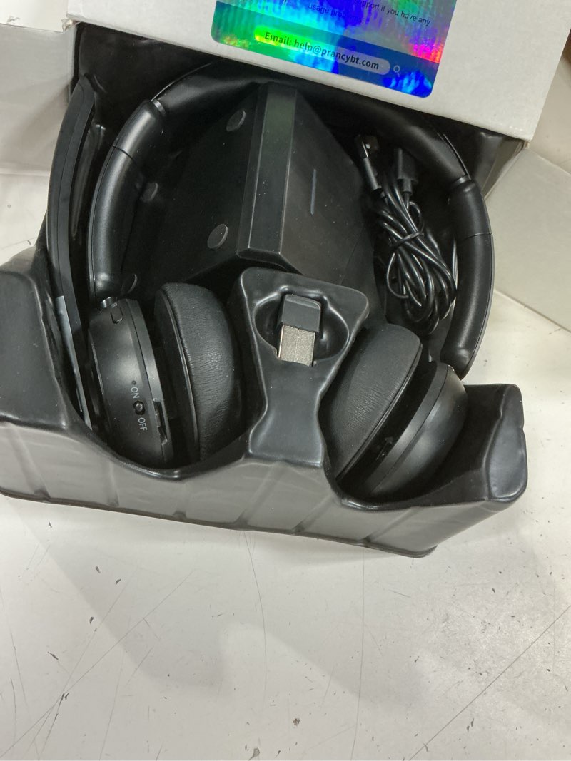 Condition photo showing Good Condition for (2025 upgraded) wireless headset with mic for work, bluetooth headset with noise canceling microphone with dongle, charging base & mic mute, wireless headphones for work from home/pc/computer black