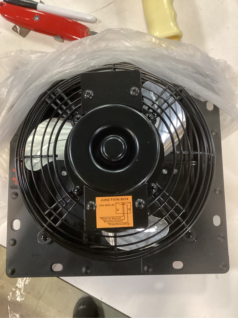 Condition photo showing Good Condition for 8 Inch Shutter Exhaust Fan, 760 CFM, 40dB Quiet Cooling Ventilation, Wall Mounted Exhaust Fan for Garage, Greenhouse, Attic, Basement, Chicken Coop