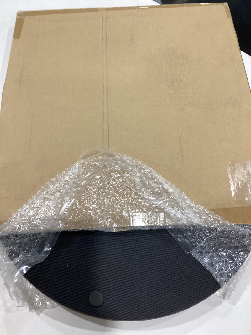 Condition photo showing As Is for Hanobe Large Round Decorative Tray: Farmhouse Neutral Coffee Table Decor Wood Beaded Trays Vintage Ottoman for Home Counter Living Room 17.7" Brown