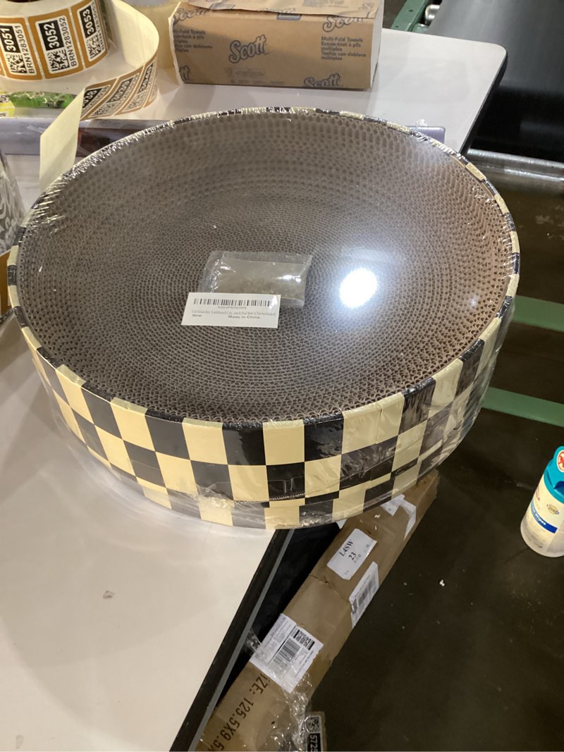 Condition photo showing New/Like New for Cat Scratcher, Cardboard Cat Scratchers for Indoor Cats, Large Cat Scratching Board, Round Bowl Cat Scratch Pad Bed (Gothic)