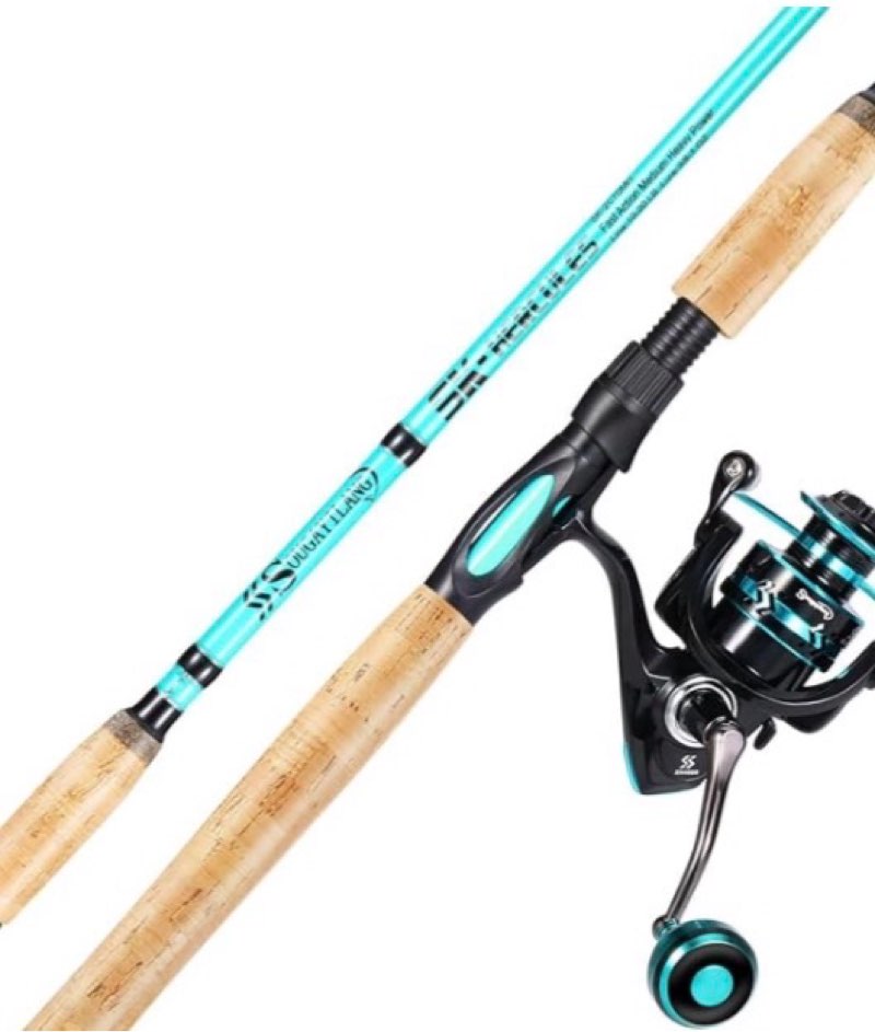 sougayilang 7ft fishing rod and spinning reel combo, 2-piece fishing rod, 4000 size reel, right/left handle position, suitable for inshore fishing