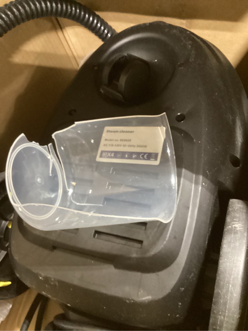 Condition photo showing As Is for Steam Cleaner, Powerful Heavy Duty Canister Steamer with 34 Accessories, Steam Mop with 16.4 Ft Extra-Long Power Cord for Home Floor Cleaning, Grout, Upholstery, Car Detailing, Grey