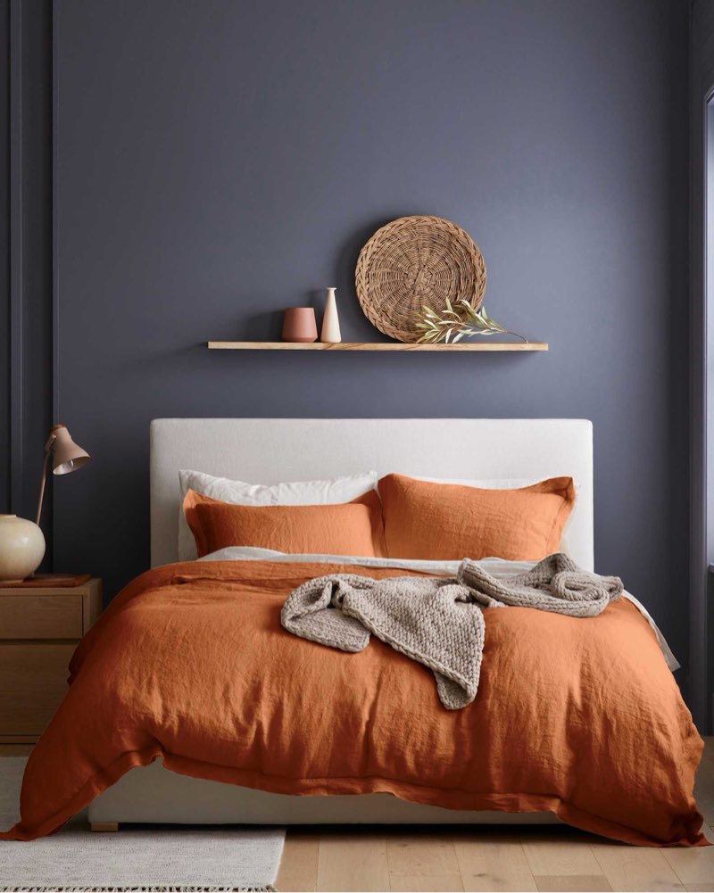 european linen deluxe bedding bundle, cal king, terracotta
