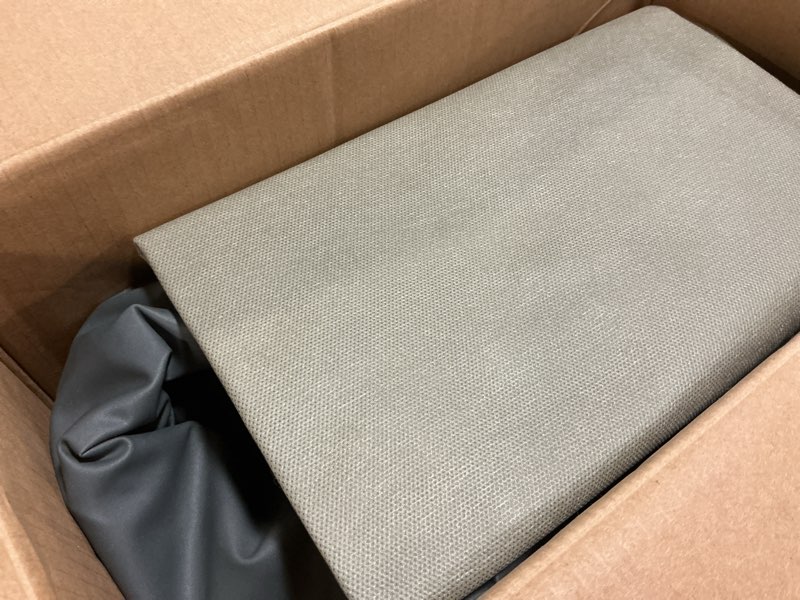 Condition photo showing As Is for intex twin size air mattress, 18in height, built-in pump, dura-beam deluxe comfort-plush - portable inflatable blow-up bed for camping, travel, guests 18" grey twin