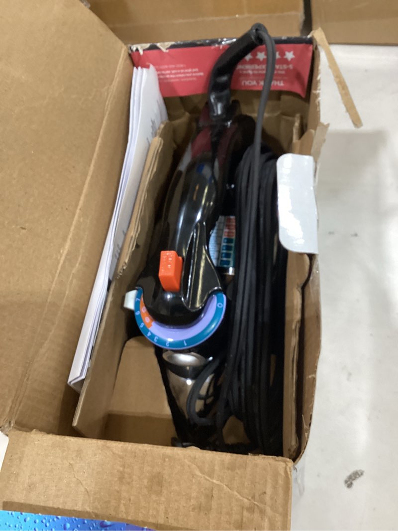 Condition photo showing As Is for black+decker the classic iron, f67e-t, aluminum soleplate, steam or dry ironing, 7 temperature settings, anti-drip standard