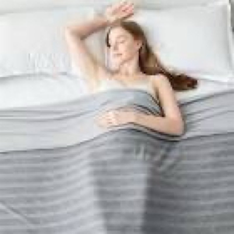 amazon basics striped cooling blanket for hot sleepers, reversible lightweight thin throw blanket fo