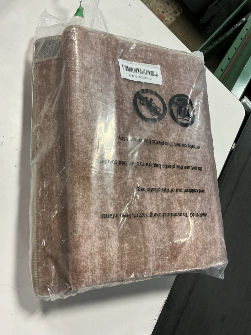 Condition photo showing Good Condition for garvee washable runner rug 2x6 hallway runner rug modern solid color non slip runners minimalist low pile non-shedding long rugs soft thin foldable mat for entryway kitchen bathroom bedside brown solid brown 2' x 6' (rectangular)