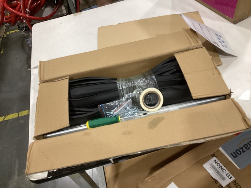 Condition photo showing As Is for 18 ft garage door seal bottom kit - heavy duty epdm rubber u+o ring weather stripping with pre-drilled aluminum track, universal replacement stops rain, drafts & pests, easy to install