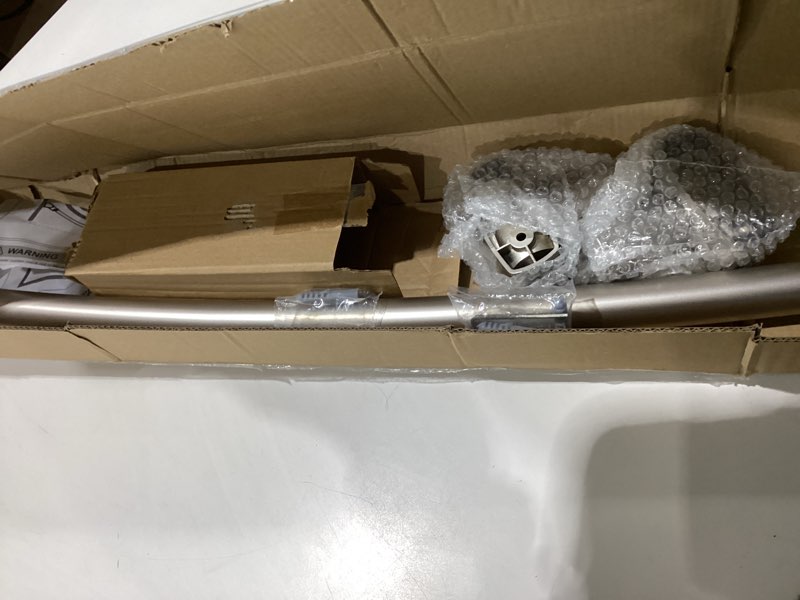 Condition photo showing Good Condition for curved shower curtain rod for bathroom, 40-72 inches adjustable curved shower rod, 0.9mm rustproof shower curtain rod with rotating brackets for extra shower space, need to drill, brush nickel