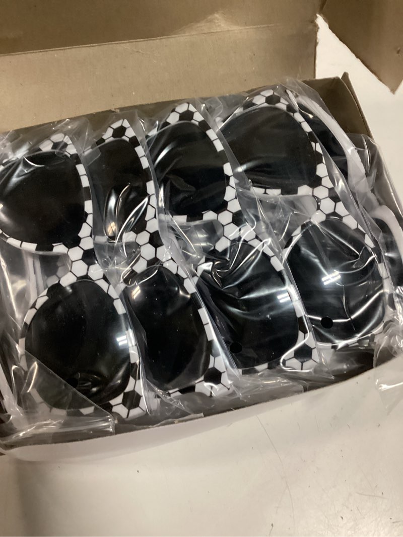 Condition photo showing New/Like New for chunnin 16 pack soccer sunglasses white black frame sunglasses bulk for soccer party favors sports plastic glasses for team gifts birthday goodie bags stuffers sports theme party supplies favors