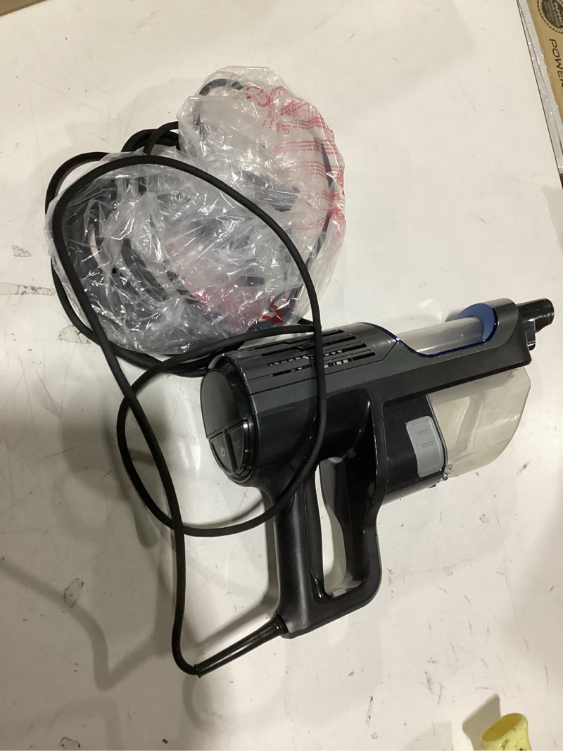 Condition photo showing As Is for shark | corded stick vacuum cleaner | vertex ultralight | removable handheld vacuum | pet hair vacuum for carpet and hard floor | powerful suction | no hair wrap | 3 attachments included | hz2002 vertex w/ duoclean