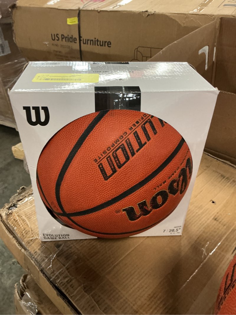 Condition photo showing As Is for wilson evolution indoor game basketball - black, size 7 - 29.5"