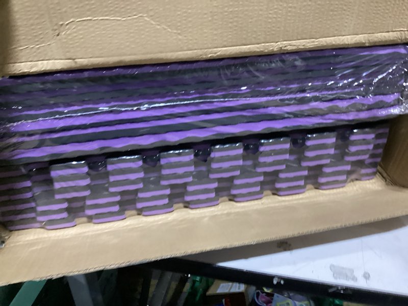Condition photo showing New/Like New for airhop upgraded 0.79" extra thick 48 sq ft high-density eva foam exercise gym mats, 12 pcs large interlocking puzzle floor tiles (24"x24") for home gym, black&purple black/purple