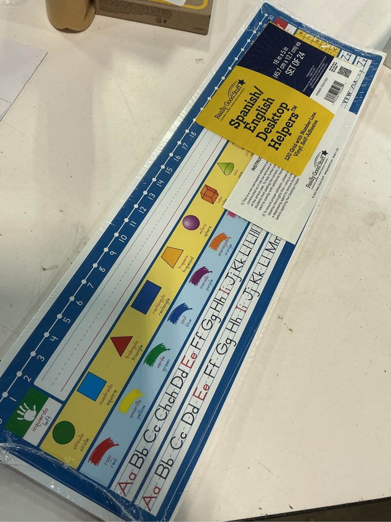 Condition photo showing New/Like New for spanish/english 120 grid with number line self-adhesive vinyl desktop helpers™ - 24 helpers