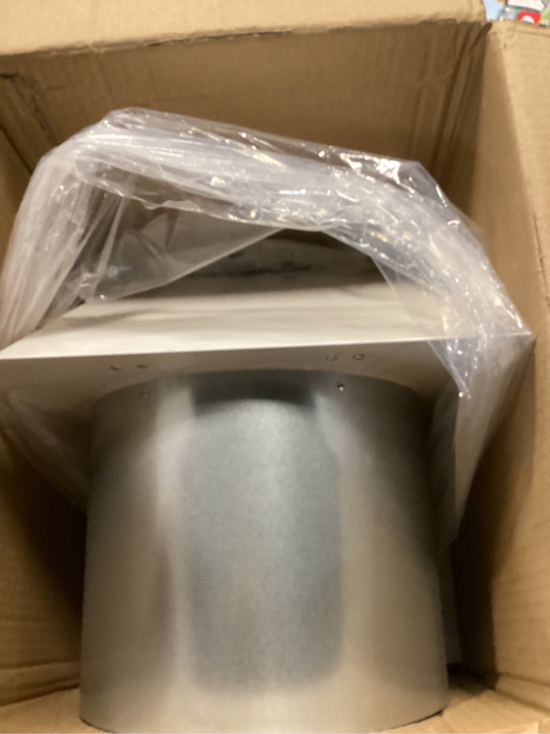 Condition photo showing Good Condition for 10 Inch Hooded Wall Vent with Screen and Damper,Galvanized Steel Exterior Wall Exhaust Vent Cover Cap for Kitchen Range Hood Duct Ventilation Outside Air Exhaust Applications,White 10 Inch White