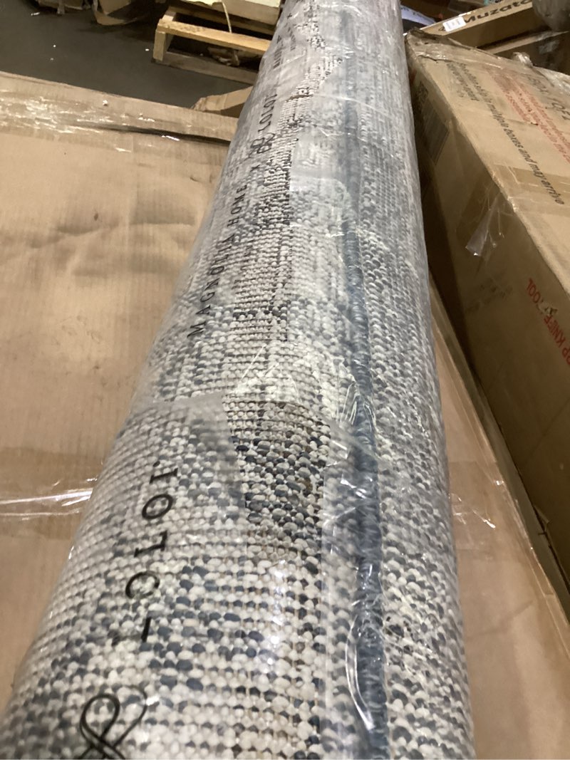 Condition photo showing As Is for Loloi Magnolia Home by Joanna Gaines Gigi Collection GIG-02 Ivory/Blue 6'-7" x 9'-2" Area Rug Rectangular Ivory / Blue 6'7" x 9'2" (Rectangular)