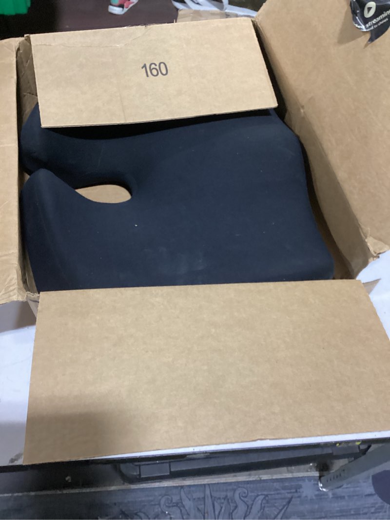 Condition photo showing As Is for cushion lab patented pressure relief seat cushion for long sitting hours on office & home chair - extra-dense memory foam for soft support. car pad for hip, tailbone, coccyx, sciatica - black