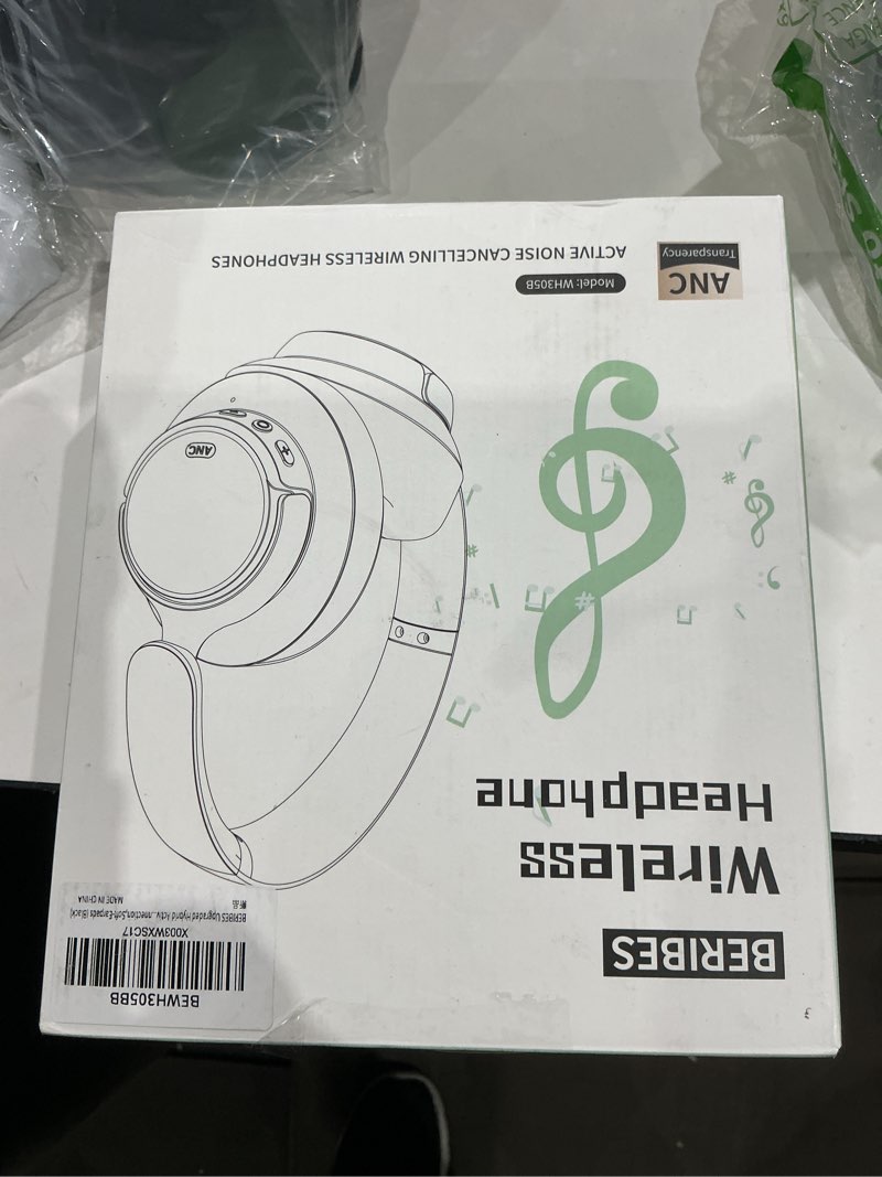 Condition photo showing New/Like New for beribes upgraded hybrid active noise cancelling headphones with transparent modes,70h playtime bluetooth headphones wireless bluetooth with mic, deep bass,3.5mm cable,soft-earpads,fast charging-black