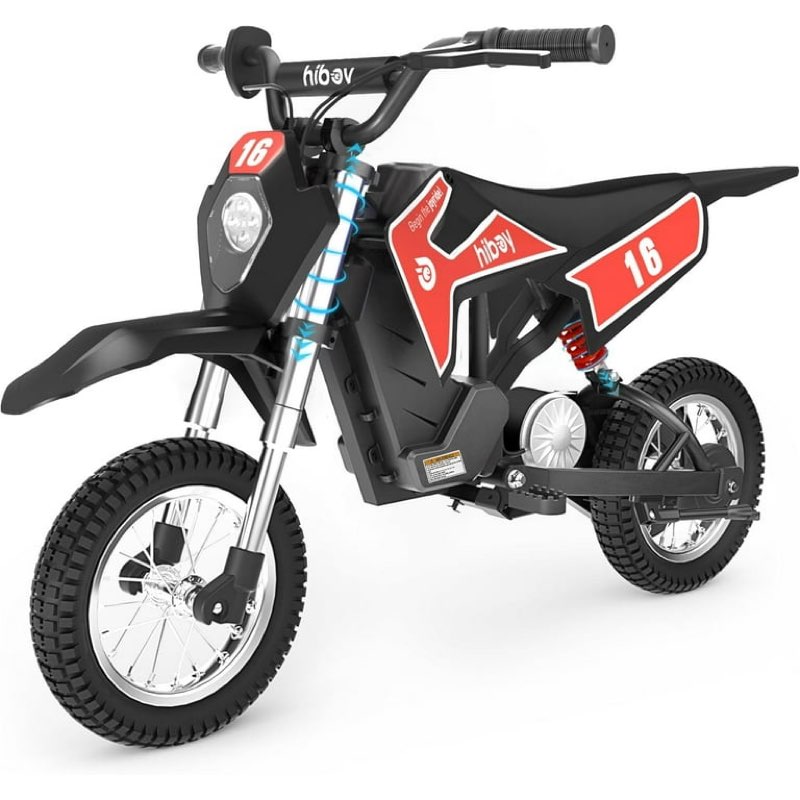 hiboy dk1 36v electric dirt bike,300w electric motorcycle - up to 15.5mph & 13.7 miles long-range,3-speed modes motorcycle red