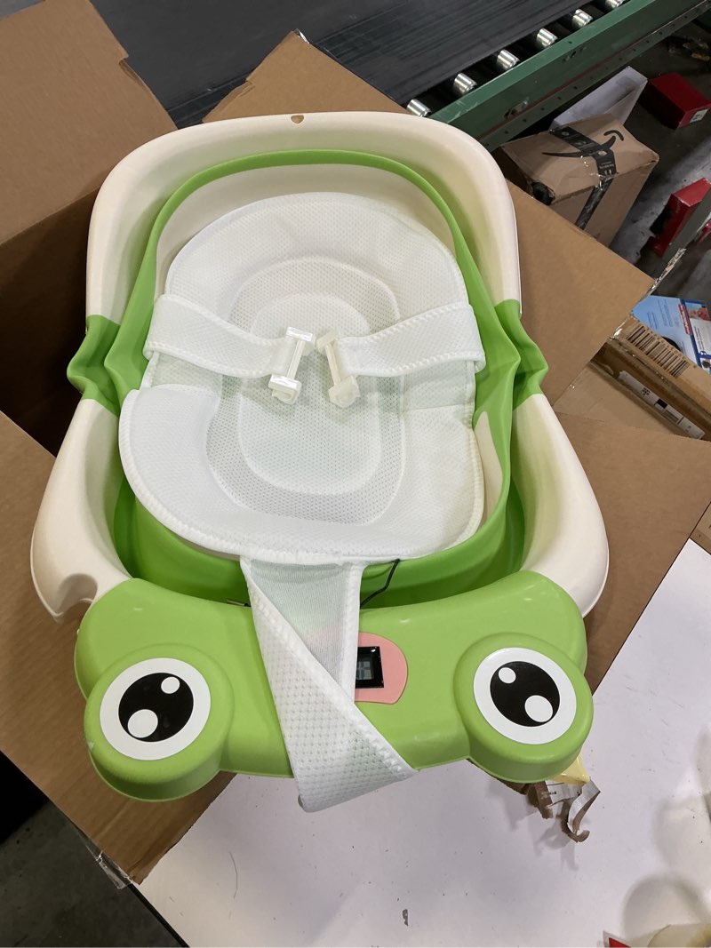 Condition photo showing Good Condition for DEANIC Collapsible Baby Bathtub with Baby Washcloth, Portable Infant Bathtub with Soft Baby Bath Support Cushion for 0-3-6-12 Month Newborns, Foldable Baby Bath Tub for Indoor, Travel (Green)