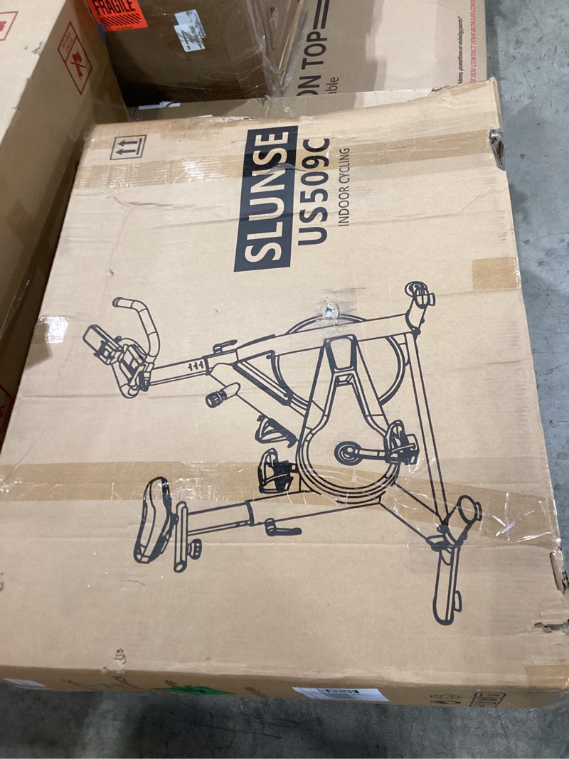 Condition photo showing New/Like New for exercise bike, magnetic resistance stationary bikes for home with app compatible, silent indoor cycling bike with 350lbs weight capacity comfortable seat, digital monitor & phone mount grey orange