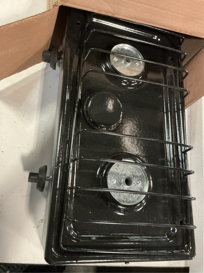 Condition photo showing As Is for koblenz psk-200s 2-burner gas stove, silver 2-burner silver