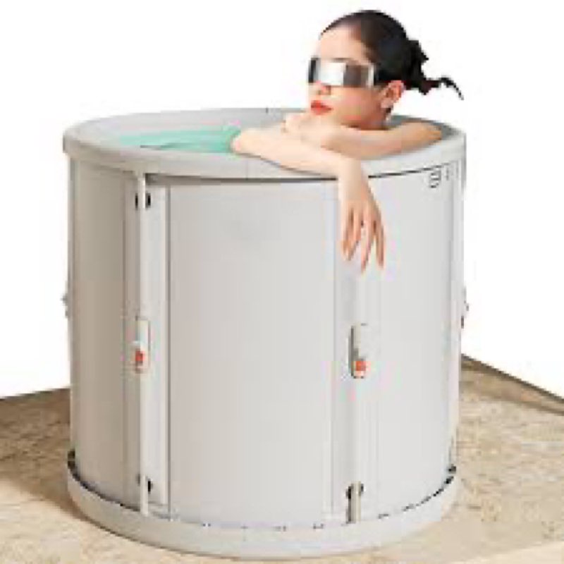 65 Gallon Foldable Portable Bathtub Adult - 27.5"L x 25.9"H Collapsible Ice Bath Tub for Athletes & 