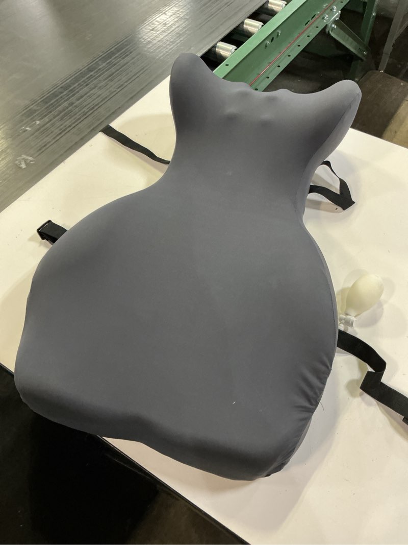 Condition photo showing As Is for JKOOK Lumbar Support Cushion, Memory Foam, Large Size, Urethane, Office and Home Use, Neck and Back Integrated, Lumbar Pillow with Acupressure Design, Ergonomic Structure, Washable (Light Gray)