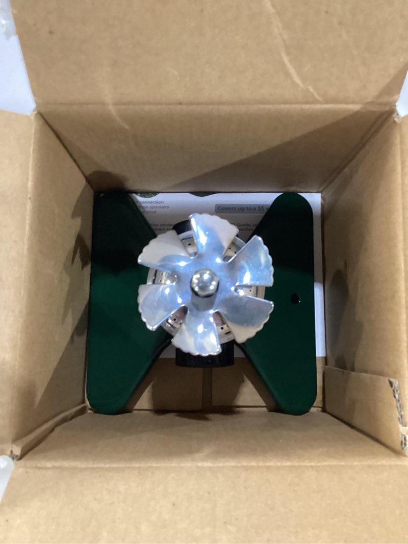 Condition photo showing New/Like New for biswing 1 pack lawn sprinkler, heavy duty metal square garden sprinkler, 360 degree large area irrigation, connectable rotating automatic water sprinklers for yard lawn garden watering