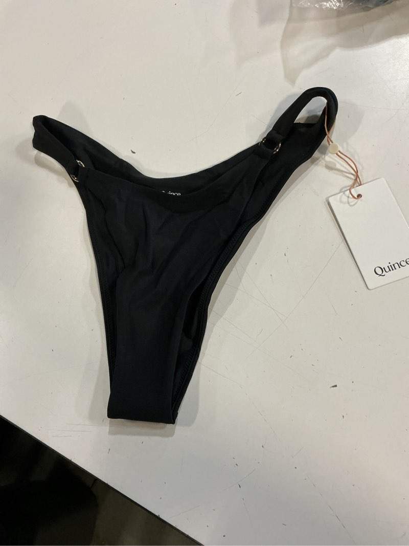Condition photo showing Good Condition for ( only bikini) quince italian high-leg ring bikini bottom, s, black