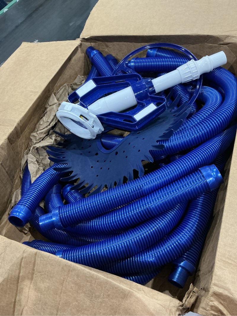 vingli pool vacuum above ground indoor outdoor automatic swimming pool cleaner sweep sweeper with 33ft hoses (nave blue)