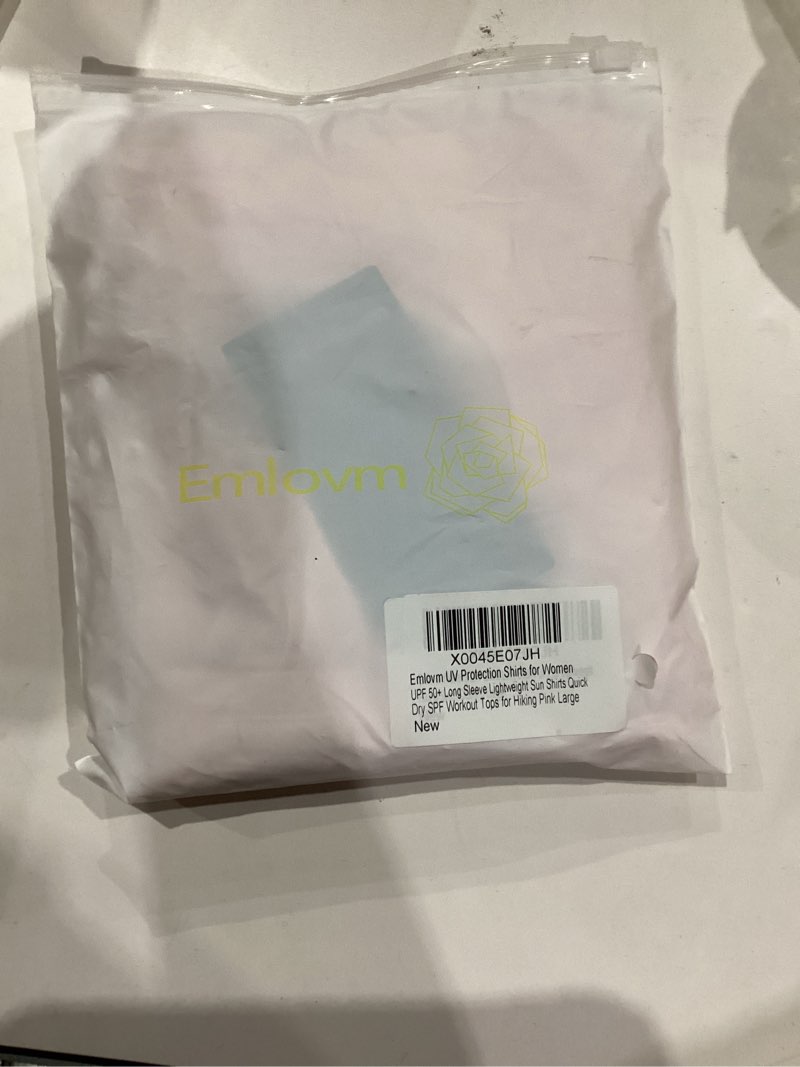 Condition photo showing New/Like New for Women's Rash Guard Long Sleeve UV Sun Protection Shirts with Thin Hoodie UPF 50+ Lightweight SPF Tops for Hiking Hooded Neck Large Pink