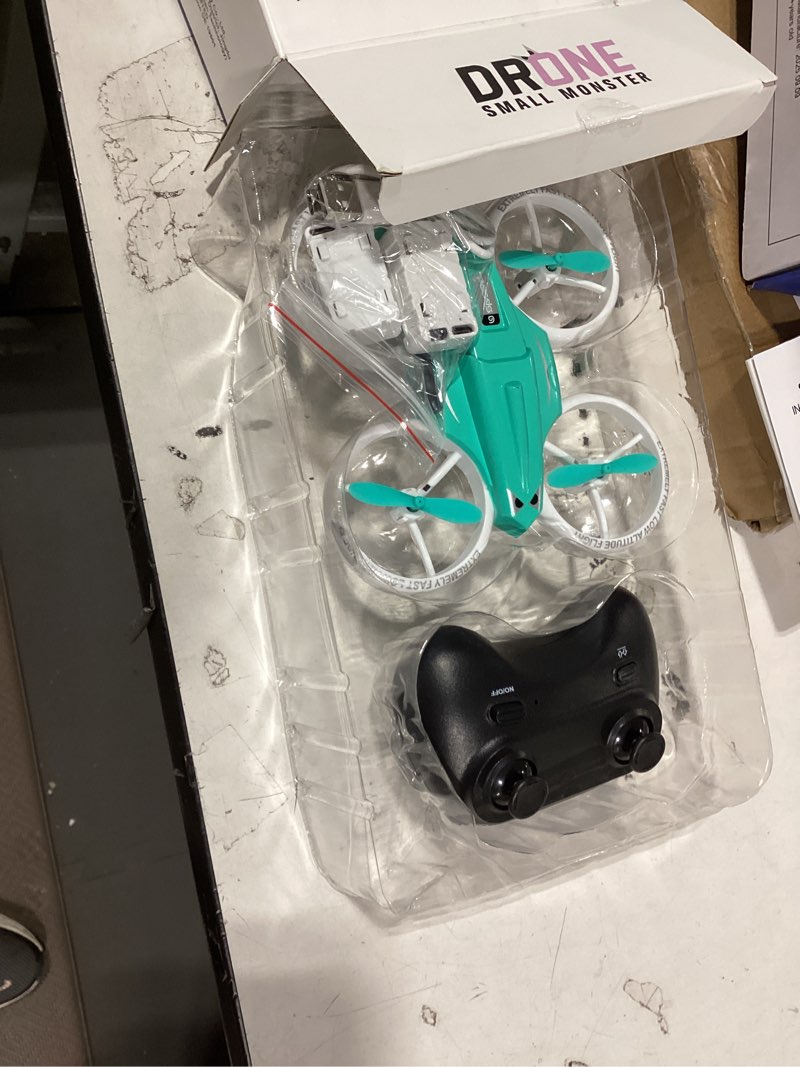Condition photo showing Good Condition for led rc drone for kids 6+, christmas birthday gift for boys & girls with remote batteries, 360° flip, high speed mode, 45 min flight indoor and outdoor flying toy - blue yellow