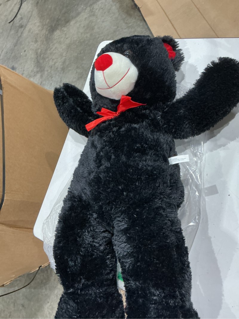 Condition photo showing Good Condition for big teddy bear stuffed animal giant teddy bear plush with red ribbon bow valentine's day plush toy gift for girlfriend bride 36 inch black black 36 inch