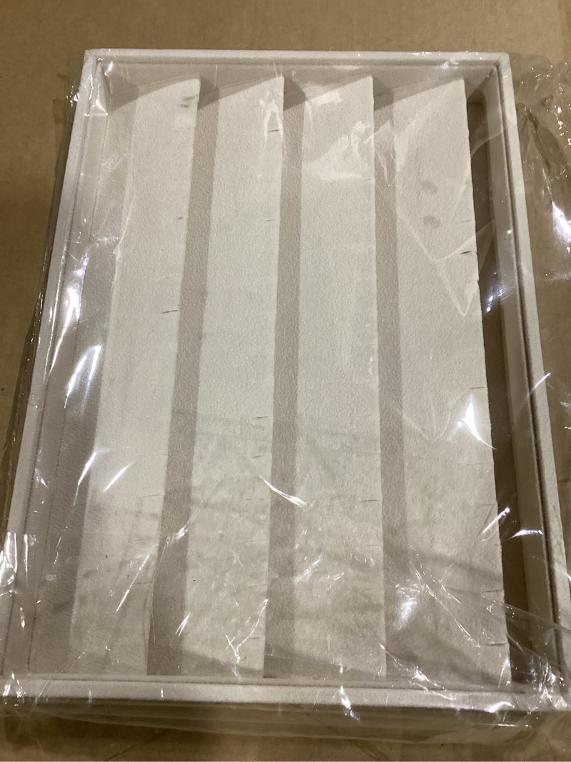 Condition photo showing Good Condition for Beautiful Beige Velvet Stackable Rearrangeable Organizer for Precious Stones Jewelry Collections Home Closet Drawer Divider 12 Removalbe Rearrangeable Grids