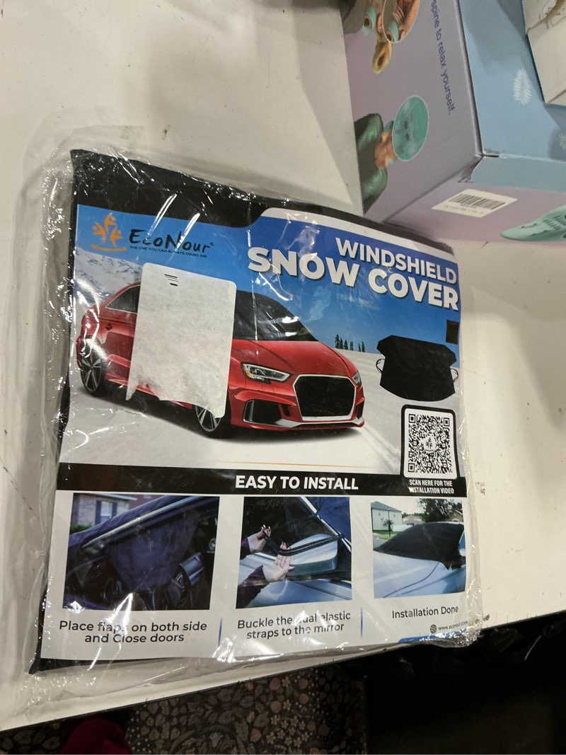 Condition photo showing New/Like New for econour windshield cover for ice and snow | durable 600d oxford fabric | waterproof winter car cover for compact cars, suv and sedan | essential car winter accessories | small (64" x 42")