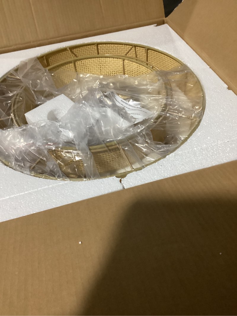 Condition photo showing Good Condition for boho fandelier ceiling fan with light rattan chandelier fan remote gold caged ceiling fan with light for bedroom, living room nursery foyer kitchen?6 speed, timing adjustable height? 0275/boho ceiling fans
