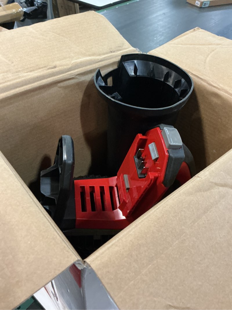 Condition photo showing As Is for toro flex-force 60-volt max 565-cfm 110-mph battery handheld leaf blower 2 ah (battery and charger included)