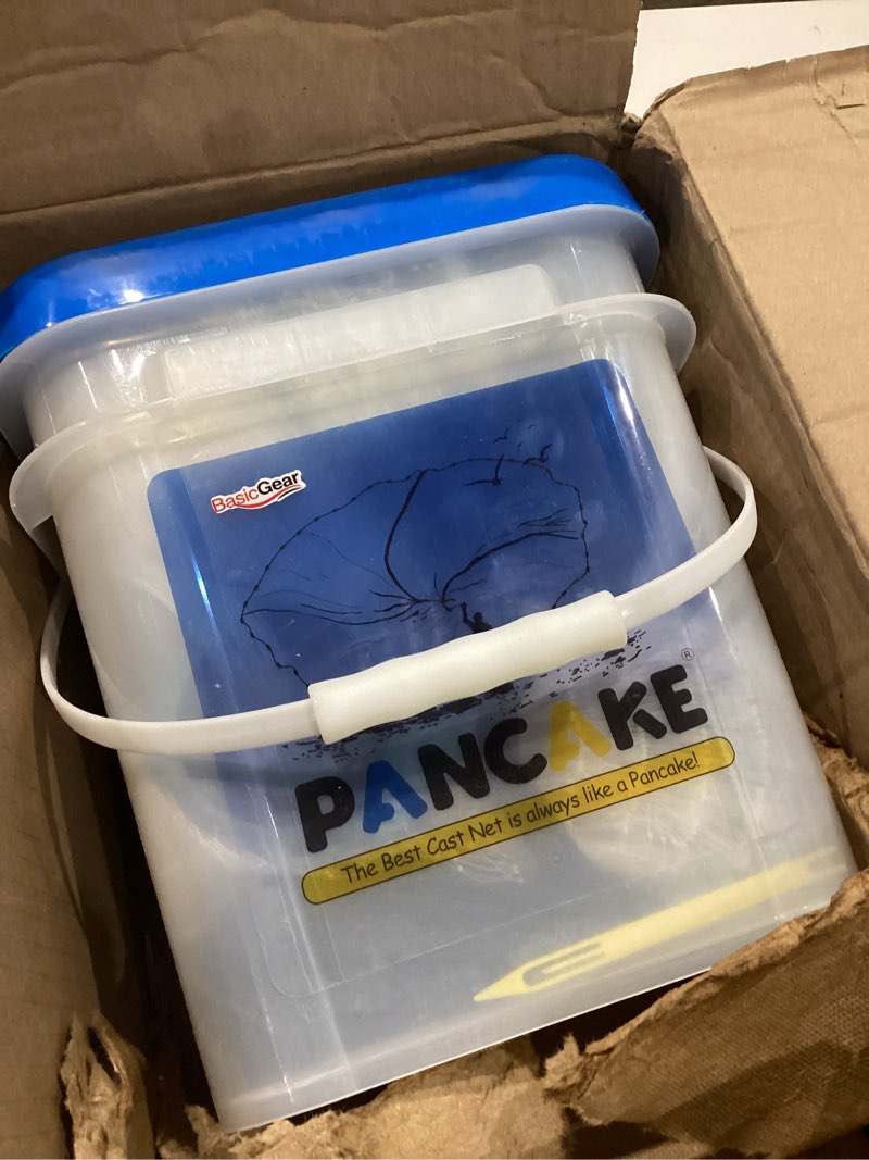 Condition photo showing Good Condition for basicgear pancake cast net – heavy-duty 1.0+ lb/ft weights, 4ft to 12ft radius, multiple mesh sizes, pro grade, freshwater & saltwater 14ft radius 1.25 lb, 3/4" sq mesh