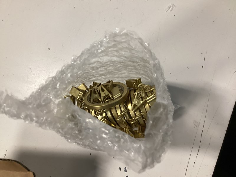 Condition photo showing Good Condition for blasthome® luxury curtain rings – premium metal with quiet, smooth, removable nylon inserts – pinhooks and clips included – 1 1/2" inside diameter – 18 rings for two standard curtains – brushed gold round 18 pack for two curtains brushed gold