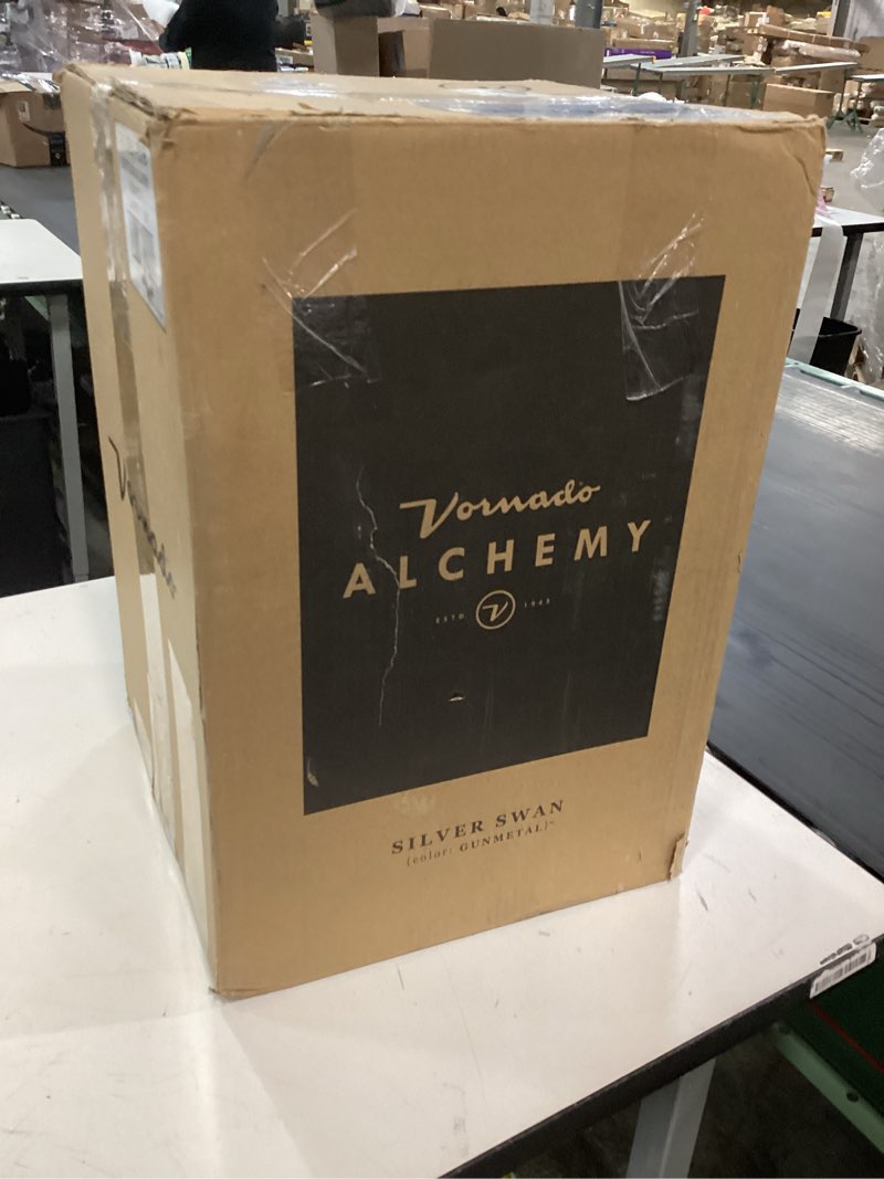 Condition photo showing As Is for Vornado Silver Swan Alchemy Oscillating Vintage Fan, Gunmetal, Medium Gunmetal Medium