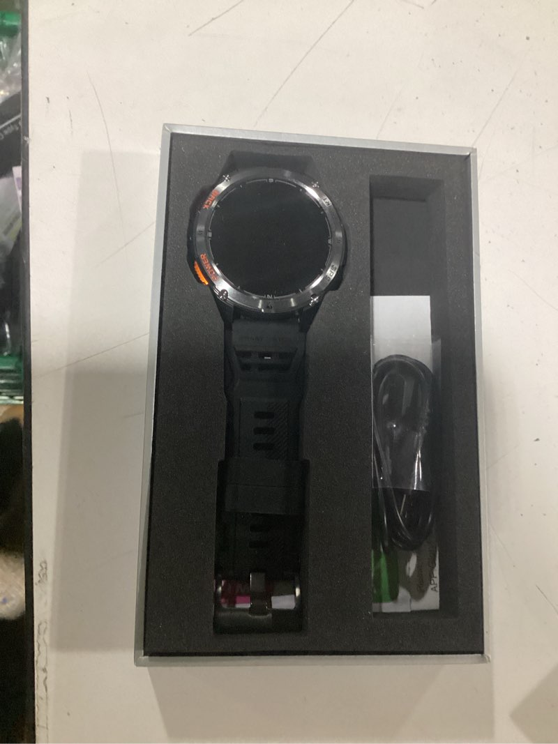 Condition photo showing Good Condition for military smart watches for men with gps, 1.43" amoled bluetooth call smartwatch with led flashlight, smart watch for android ios, ip68 waterproof fitness tracker with heart rate (black)