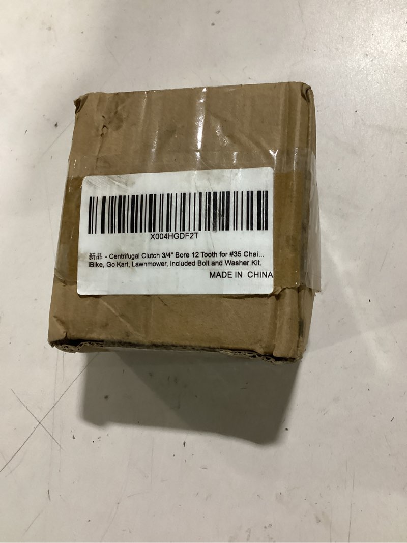 Condition photo showing item condition for Centrifugal Clutch 3/4" Bore 12 Tooth for #35 Chain, Perfect for Predator 212, Honda GC GX Engines and Most 2-6.5HP Small Engines. Fit for MiniBike, Go Kart, Lawnmower, Included Bolt and Washer Kit.