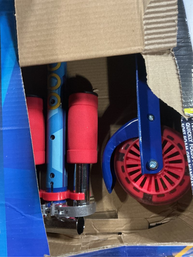 Condition photo showing As Is for sonic the hedgehog 2 wheel kick scooter with light up wheels – foldable, non-slip deck, comfortable & smooth ride